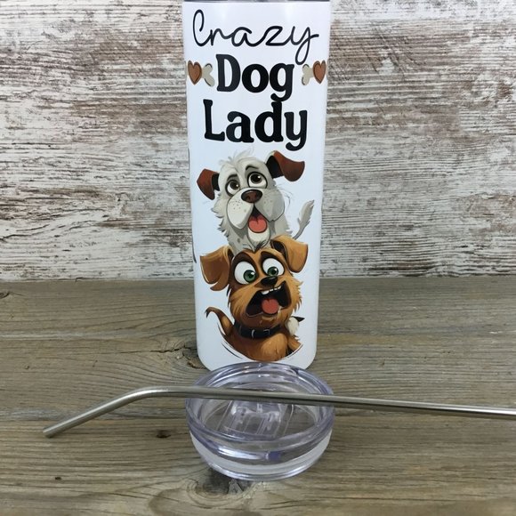 Crazy Dog Lady 20 oz Skinny Tumbler - Picture 5 of 5